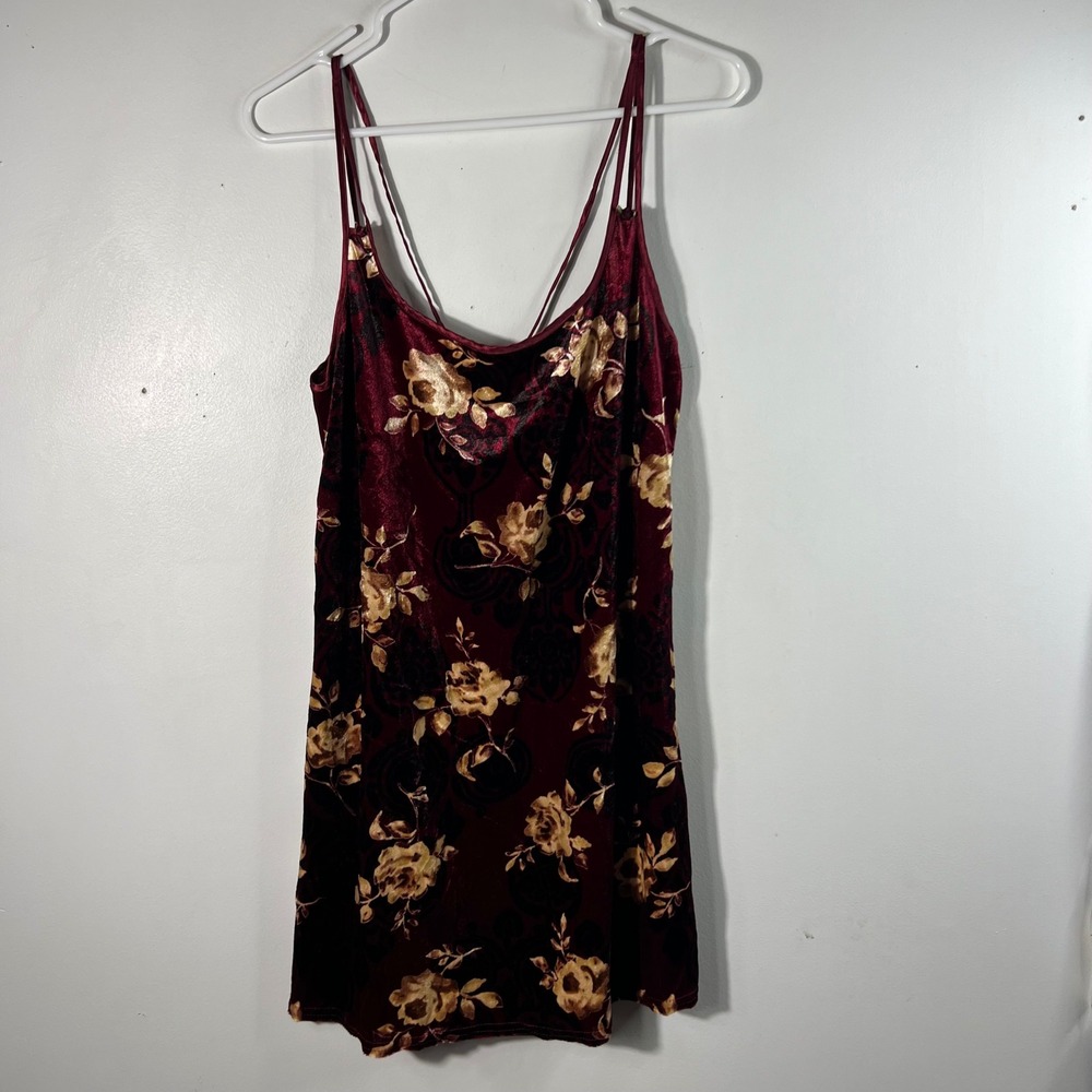 Vintage Expressions by California Dynasty‎ Velvet Floral Burnout Slip Dress S
